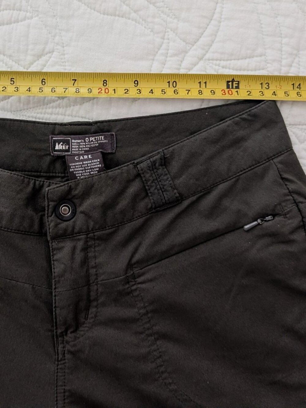 REI 0P Convertible Hiking Pants Shorts XS Pockets - Measurements
